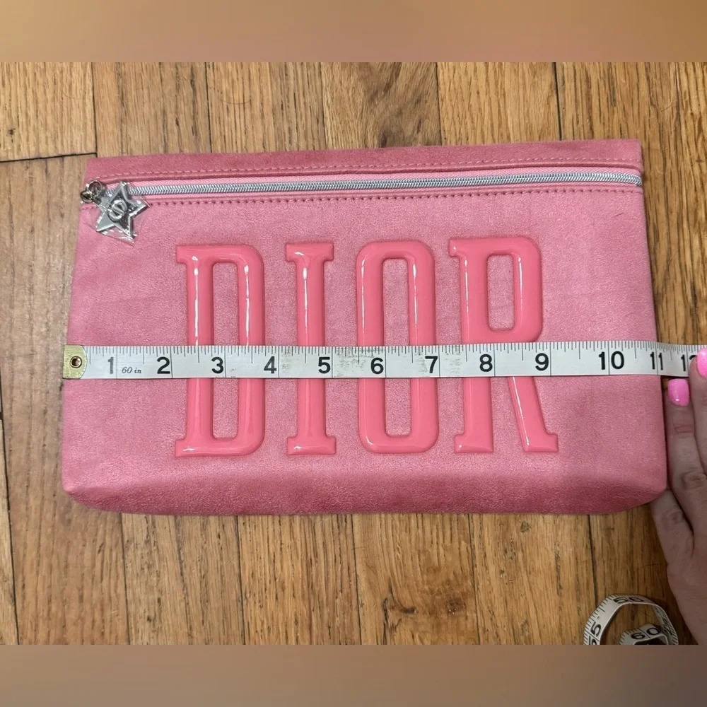 Dior Pink Pouch Suede Cosmetic Bag - Picture 3 of 5